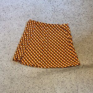 Forever 21 Brown and Gold Geometric Mini Skirt